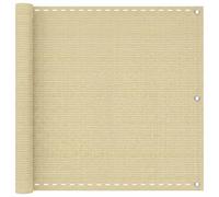 fsahslih Brise-vue pour balcon - Beige - 75 x 800 cm - En polyéthylène haute densité - Protection contre le vent - Avec œillets en aluminium et corde - Pour balcon, balustrade, terrasse, jardin