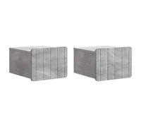 fsahslih Lot de 2 tables de chevet murales Gris béton 33 x 34,5 x 24 cm | Étagère suspendue peu encombrante en bois avec tiroir pour chambre à coucher et salon au design vintage élégant.