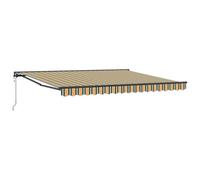 fsahslih Store électrique à bras articulés - 400 x 350 cm - Avec moteur et télécommande - Protection solaire rétractable - Pour terrasse, balcon et jardin - Vert/blanc