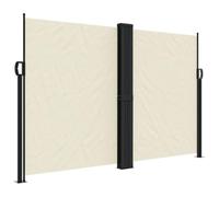 fsahslih Store latéral extensible - 160 x 1000 cm - Crème - Double store | Double brise-vue et protection contre le vent flexible pour terrasse, jardin et intérieur comme le bureau et le dressing.
