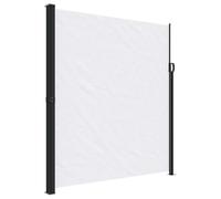 fsahslih Store latéral extensible - Blanc - 220 x 500 cm - Protection contre le vent pour balcon | Brise-vue extensible en polyester et acier pour terrasse et jardin. Protège du soleil et du vent léger.