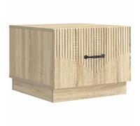 fsahslih Table basse en chêne Sonoma - 49 x 50 x 37 cm - Tiroir en bois | Table d'appoint compacte pour salon et bureau avec espace de rangement pratique, surface facile d'entretien et grande