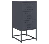 fsahslih Table de chevet anthracite en acier - 36 x 39 x 78 cm | Armoire d'appoint industrielle pour chambre à coucher avec espace de rangement, construction en acier robuste et surface
