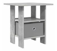 fsahslih Table de chevet béton gris 41 x 40 x 45 cm en bois avec tiroir | Table d'appoint compacte en gris béton moderne pour la chambre à coucher, équipée d'une étagère ouverte et d'un tiroir.