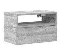 fsahslih Table de chevet murale gris sonoma 45 x 26 x 28,5 cm Armoire | Table de chevet murale peu encombrante pour chambre à coucher avec tiroir et étagère en bois robuste.