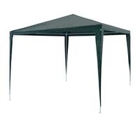 fsahslih Tente de fête 3 x 3 m, vert, tonnelle de jardin stable avec cadre en acier et toit en polyéthylène, tente de jardin pour fêtes, barbecues et événements en plein air, hauteur d'avant-toit 2 m