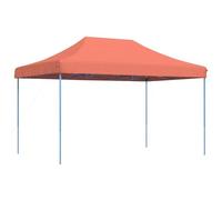 fsahslih Tente de fête pliable - 440 x 292 x 315 cm - Tente de jardin avec cadre en acier robuste et housse de toit Oxford - Pour jardin, fêtes, barbecues, rouge terre cuite
