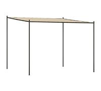 fsahslih Tonnelle de jardin beige de 3 x 3 m avec cadre en acier robuste et toit en tissu pour jardin, terrasse, camping et événements, hauteur debout de 2,2 m à 2,57 m