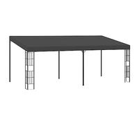 fsahslih Tonnelle murale, 3 x 6 m, anthracite, tonnelle pour terrasse et jardin, toit de terrasse en acier et tissu, pavillon mural, toit pare-soleil à montage mural