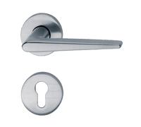 FSB 1005 Poignée sur rosaces rondes - Aluminium Satin - Tige 7 mm