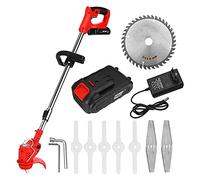 FSCLJ Coupe-Herbe électrique, Coupe-Herbe sans Fil Weed Whacker, Tondeuse à Gazon sans Fil, Coupe-Herbe électrique léger avec Batterie et Chargeur
