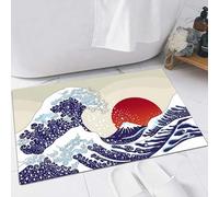 FSDGY Tapis de Bain,Tapis Salle de Bain Moelleux en Microfibre,Tapis de Douche Absorbant Lavable en Machine,Une Ancienne Grande Vague Japonaise,40x60 cm
