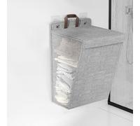 Fslvmin Panier à Linge Mural Pliable avec Poigné pour Ranger Le Linge Sale et éviter La Poussière pour La Maison, La Salle De Bain ou Un Appartement(12x36x48cm(5x14x29), Gray)