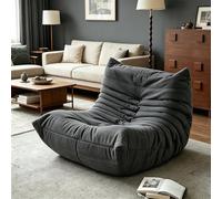 FSMYYXGS Canapé Togo avec Design Ergonomique, Fauteuil de Lecture Confortable Paresseux, Daim synthétique avec Rembourrage en Mousse Haute densité Flexible Salon Chambre Coucher-Gray||160-100-75CM