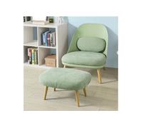 FST63-GR Fauteuil Relax avec Repose-Pieds Tabouret Chauffeuse Salon Chambre