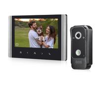 FTes RFKits Système de Visiophone 4 Fils AHD1080P,Sonnette avec Écran 7 Pouces et 10 Sonneries, Étanche IP65,Vision Nocturne IR,Déverrouillage par Écran.