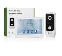 FTes RFKits Visiophone Connecté Filaire,Interphone Vidéo 2 Fils Visiophone WiFi,7" Ecran Couleur TFT LCD,1080P Sonnette avec Caméra,Portier vidéo,Déverrouillage à Distance