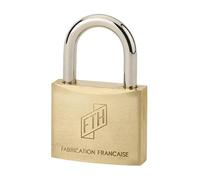FTH - Cadenas FTH MH2 orps en laiton monobloc et anse en acier cémenté, base de 35mm, 2 clés crantée en acier