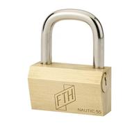 FTH - Cadenas FTH NT orps en laiton monobloc et anse en acier cémenté, ouverture latérale par ase de 55mm, 3 clés crantée en laiton