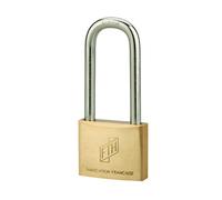 FTH - Cadenas MH2 orps en laiton monobloc et anse en acier cémenté, base de 35mm, anse haute 45mm, 2 clés crantée en acier