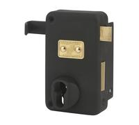FTH - Serrure en Applique Verticale AV 45 - Coffre Acier Embouti - Mécanisme Deux Tours - Sécurité Renforcée - Pour Portes d'Entrée - Tirage - Droite - Noir Mat