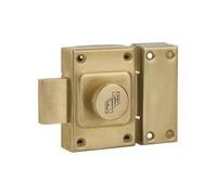 Verrou de porte FTH C60 à bouton, cylindre de 40mm, coffre et pêne laiton, 3 clés crantées - FTH
