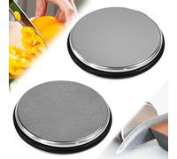 FTISSLY Lot de 2 Disques de Rechange pour Aiguiseur à Rouleau Disques de Remplacement pour Affûteur de Couteaux Rotatif 400# et 1000# Pierre à Aiguiser Ronde pour Couteaux de Cuisine
