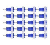 FTVOGUE Adaptateur de Borne de Liaison à Prise Banane, 20 Pièces, en Laiton nickelé, Borne de Liaison de 4mm, Type de Soudage, de Mise à la Terre avec Coque Isolée en ABS pour (BLUE)