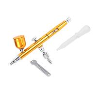 FTVOGUE Aérographe Double Action Aérographe à Alimentation par gravité Double Action Pistolet Kit D'outils de Peinture en Spray de 0,3 Mm avec Tasse de 7 (YELLOW)