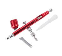 FTVOGUE Aérographe Double Action Aérographe à Alimentation par gravité Double Action Pistolet Kit D'outils de Peinture en Spray de 0,3 Mm avec Tasse de 7 (rouge)