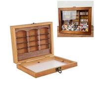 FTVOGUE Bibliothèque Miniature, Anti-Stress en Bois Massif Fait à la Main avec 196 Livres Pliés, pour Décoration de Bureau, Salon, Librairie, café (Bibliothèque Simple)
