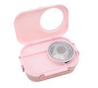 FTVOGUE Boîte à Déjeuner, Double Couche en Acier Inoxydable avec Baguettes et Ensemble de Cuillères, 1450 Ml pour Enfants étudiants école Pique-nique Camping (PINK)