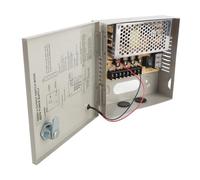 FTVOGUE Boîte d'alimentation en Métal pour Vidéosurveillance, 4 Canaux, Circuit fermé, Alimentation TV, 12 V, 3 A, Fusible de Réinitialisation, Boîtier Verrouillable avec Protection Contre Les