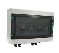 FTVOGUE Boîte de Combinaison PV DC1000V Boîte de Combinaison Solaire PC ABS 4 Cordes Entrée 63A Sortie IP65 Montage Mural pour Systèmes de Panneaux Solaires Installateurs Extérieurs et Utilisateurs