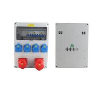 FTVOGUE Boîte de Distribution d'énergie Boîte de Distribution de Prise Industrielle ABS avec Disjoncteurs Intégrés 4 X 220 V 16 A et 2 X 380 à 415 V 16 A 32 pour la Maintenance Industrielle