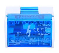 FTVOGUE Boîte Distribution 2 Niveaux Bornier Rail DIN 125A 500V | Cache Poussière Transparent, 2 Entrées 12 Sorties, Nylon PA, Installation Électrique