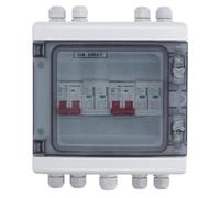 FTVOGUE Boîtier de Combinaison Solaire, Interrupteur d'isolateur CC Ignifuge PC 32 A 500 V avec Protection contre les Surtensions IP65, Déconnexion PV 2 Entrées 2 Sorties pour Systèmes d'énergie