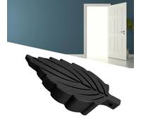 FTVOGUE Butée de Porte Robuste, Conception de Feuille Antidérapante pour la Maison et le Bureau, 2 Pièces 9,2x4,5x2cm TPR (BLACK)