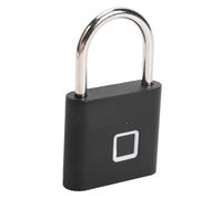 FTVOGUE Cadenas à Empreinte Digitale Intelligent sans clé, Rechargeable par USB, pour Sacs à Dos, Bagages, étanche, Alliage de Zinc, Noir, Compact, 7,6 X 4,6 Cm (Couverture arrière en plastique)
