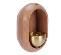 FTVOGUE Carillon D'ouverture de Porte en Bois de Hêtre avec Cloche en Laiton et Ruban Adhésif Double Face pour Magasins Commerciaux, Maison, Réfrigérateur, Porte de Grange, Cadeau de