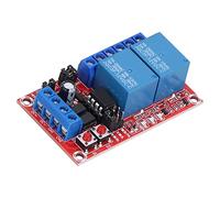 FTVOGUE Carte Relais Module 2 Canaux, Module Relais 24 V avec Déclencheur de Niveau Haut et Bas et Interrupteur Lumineux, Conception de Verrouillage Autobloquant, 63,5 X 38,5 X 18, Mm pour Robots de