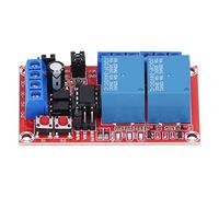 FTVOGUE Carte Relais Module 2 Canaux, Module Relais 24 V avec Déclencheur de Niveau Haut et Bas et Interrupteur Lumineux, Conception de Verrouillage Autobloquant, 63,5 X 38,5 X 18, Mm pour Robots de