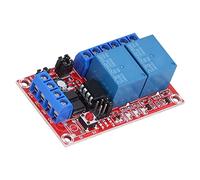 FTVOGUE Carte Relais Module 2 Canaux, Module Relais 24 V avec Déclencheur de Niveau Haut et Bas et Interrupteur Lumineux, Conception de Verrouillage Autobloquant, 63,5 X 38,5 X 18, Mm pour Robots de