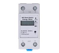 FTVOGUE Compteur d'électricité Intelligent WIFI 2P Rail Din AC 90-250 V 60 A avec Fonction de Commutation pour Application Écran LCD Moniteur D'énergie Consommation D'énergie 1 W