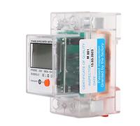 FTVOGUE Compteur d'énergie, Compteur d'énergie sur Rail DIN en Plastique avec écran LCD rétroéclairé, monophasé 2P 5 80A 50Hz, Classe 1.0, Impulsion LED, pour Moniteur de Consommation