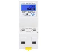 FTVOGUE Compteur d'énergie sur Rail DIN Compteur d'électricité Numérique LCD 220 V 5 80 A 50 Hz monophasé avec écran rétroéclairé Support sur Rail Compact de 35 Mm pour Utilisation 'installation