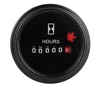 FTVOGUE Compteur Horaire Mécanique DC6-80V, Jauge Scellée de Haute Précision de 0 à 99999,9 Heures pour Pompes de Générateurs de Camions de Construction