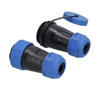 FTVOGUE Connecteur Aviation Paire Mâle Femelle, LP28 45A 250V IP68 (#2) | Prise sans soudure à sertir à vis, broches en cuivre plaquées or, joint en silicone, câblage électrique industriel, liaison