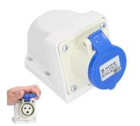 FTVOGUE Connecteur Industriel 5 Pièces 220-250V monophasé Jeu de Fiches | Contacts guidés par fente pour conducteur en laiton, boîtier de jonction scellé IP44, boîtier résistant aux chocs en