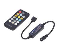 FTVOGUE Contrôleur LED RF en Plastique, Variateur sans Fil pour Bandes Lumineuses CCT RVB 6 A DC 5 V à 24 V, Télécommande à 17 Touches, Contrôle de la luminosité de l'anode Commune pour l'éclairage